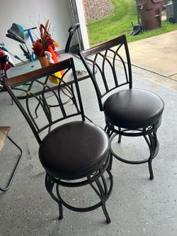 Two large bar stools