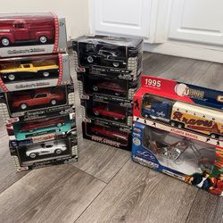 Diecast Classic cars 1/43 scale and motorcycle 1/18 scale brand new lot of 11 cars 60 Dollars  for all 