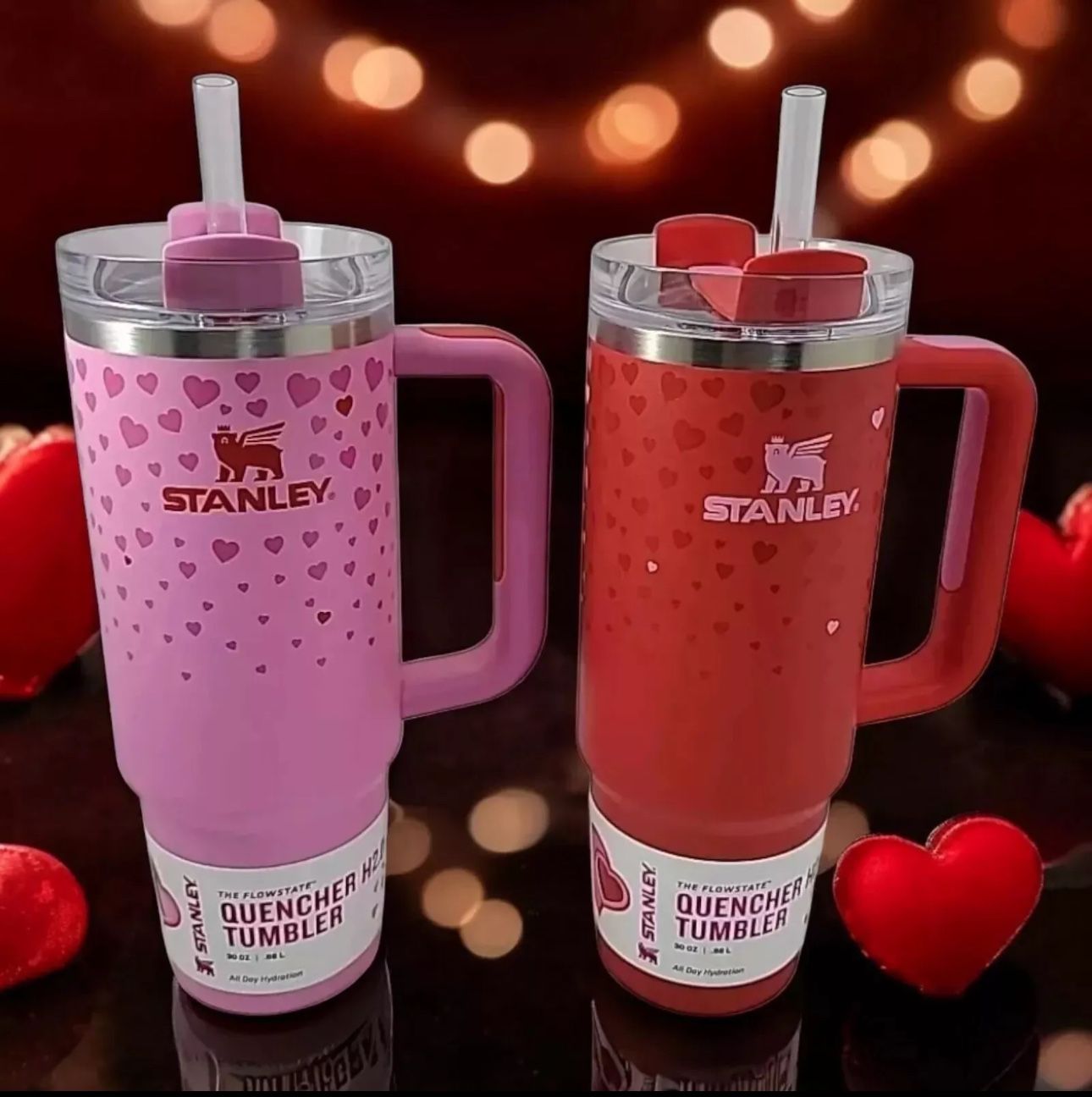 LIMITED Stanley Cup Valentine Day 2025 Red and Pink 40oz