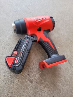 Milwaukee M18 compact heat gun 2688-20 & 1.5ah battery (NO CHARGER)...USADO_USED $100 PRECIO FIJO