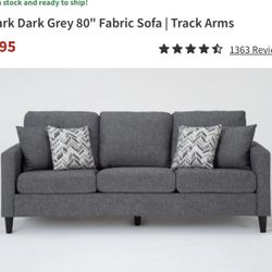 Stark Dark Grey 80" Fabric Sofa | Track Arms