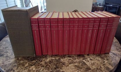 Decades Old Classic Websters Dictionary & Encyclopedia Set