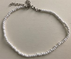 White Choker Bead Necklace