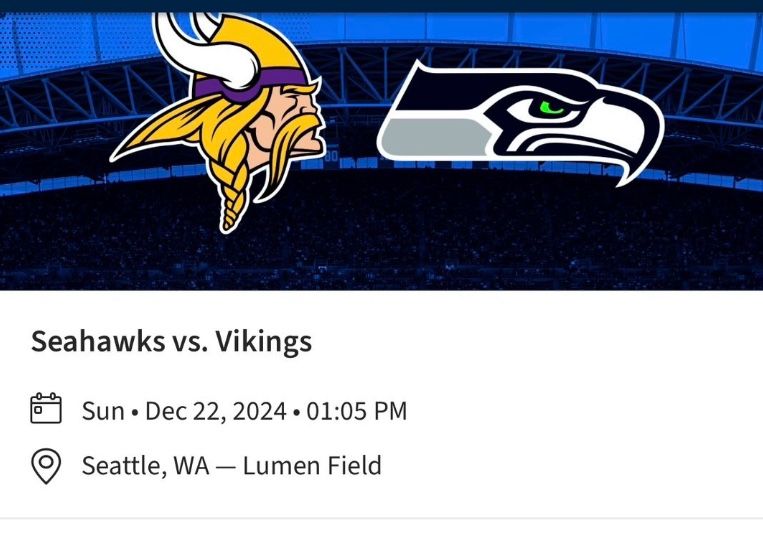 Seahawks Vs Vikings Tickets | Sun Dec 22