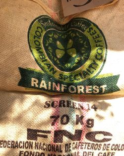 Burlap coffee bag from Columbia