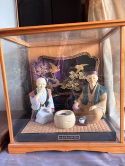 Japanese Decorative Dolls with Glass Case #2