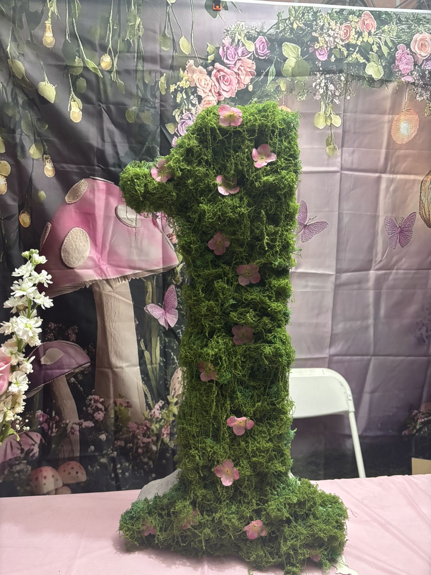 Marquee Number One With Moss & Flowers