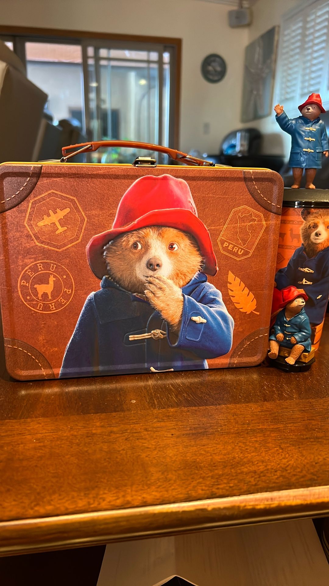 Metal Paddington Bear Lunchbox And Cup Brand New