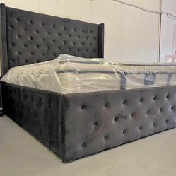 💎$575 WOW SAVE MONEY LUXURY KING BLACK UPHOLSTERED BED KING SIZE DELIVERED !!!!  Queen 