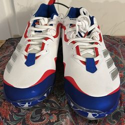 Adidasa Icon 6 Bounce All Star GZ0452 White Men's Metal Baseball Cleats. Size 10 US