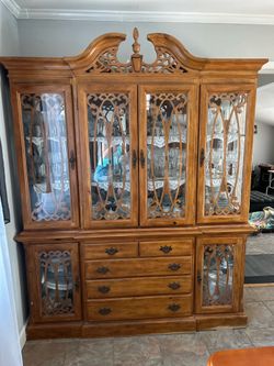 Solid oak china cabinet
