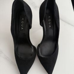 Black Sued Heels 