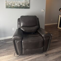 Brown Leather Electric Recliner Sofa