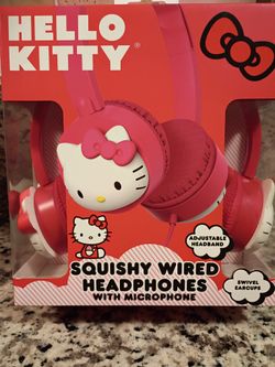 Any Age Hello Kitty Squishy Wired Headphones With Microphone 🎤