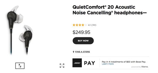 Bose QuietComfort 20 Acoustic Noise Cancelling head phones (Aux cable)