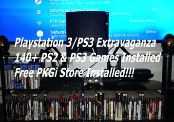 PlayStation 3/PS3/140+ PS3-PS2 Games Installed/PKGi Store Installed $135.00