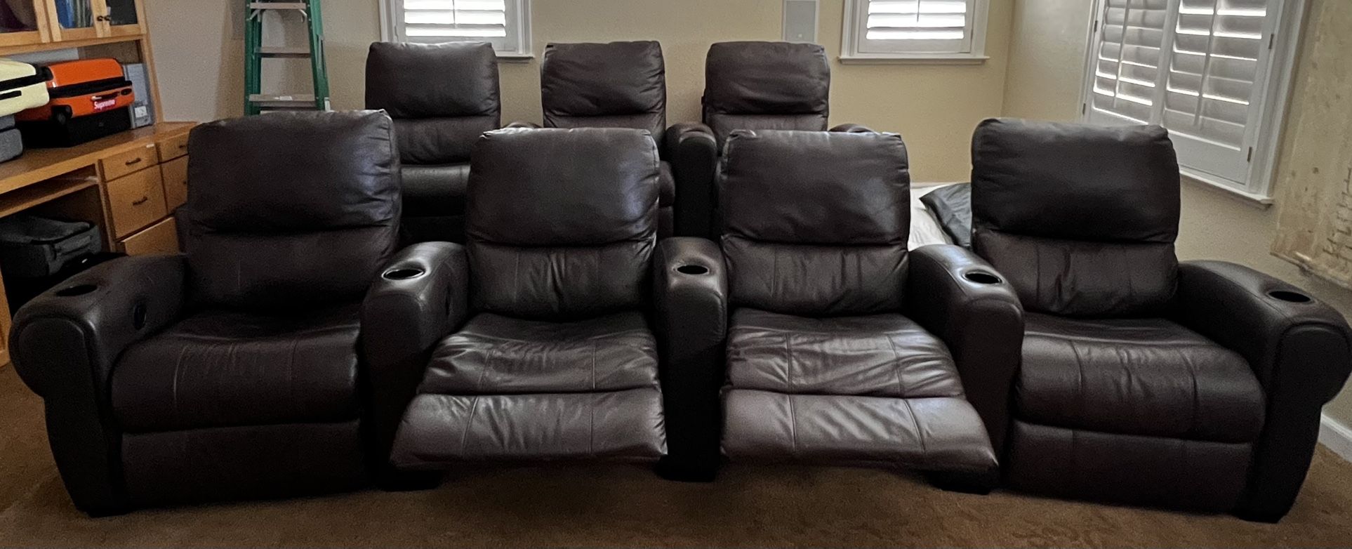 Home Theater Recliner Seats – Set of 7
