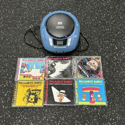 Portable CD Player with Rockabye Baby CDs Lullaby Renditions - U2 MJ DMB Marley Beatles