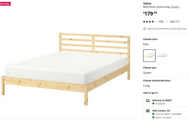 IKEA TARVA Queen Bed Frame with Slats