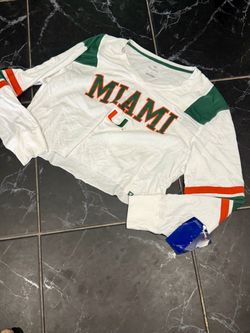 NWT Fanatics Miami Hurricanes Crop Long Sleeve Shirt