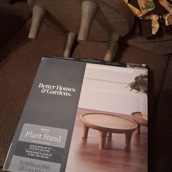 Plant Stand. Wood.  New In Box. 12" Round.  4" Legs