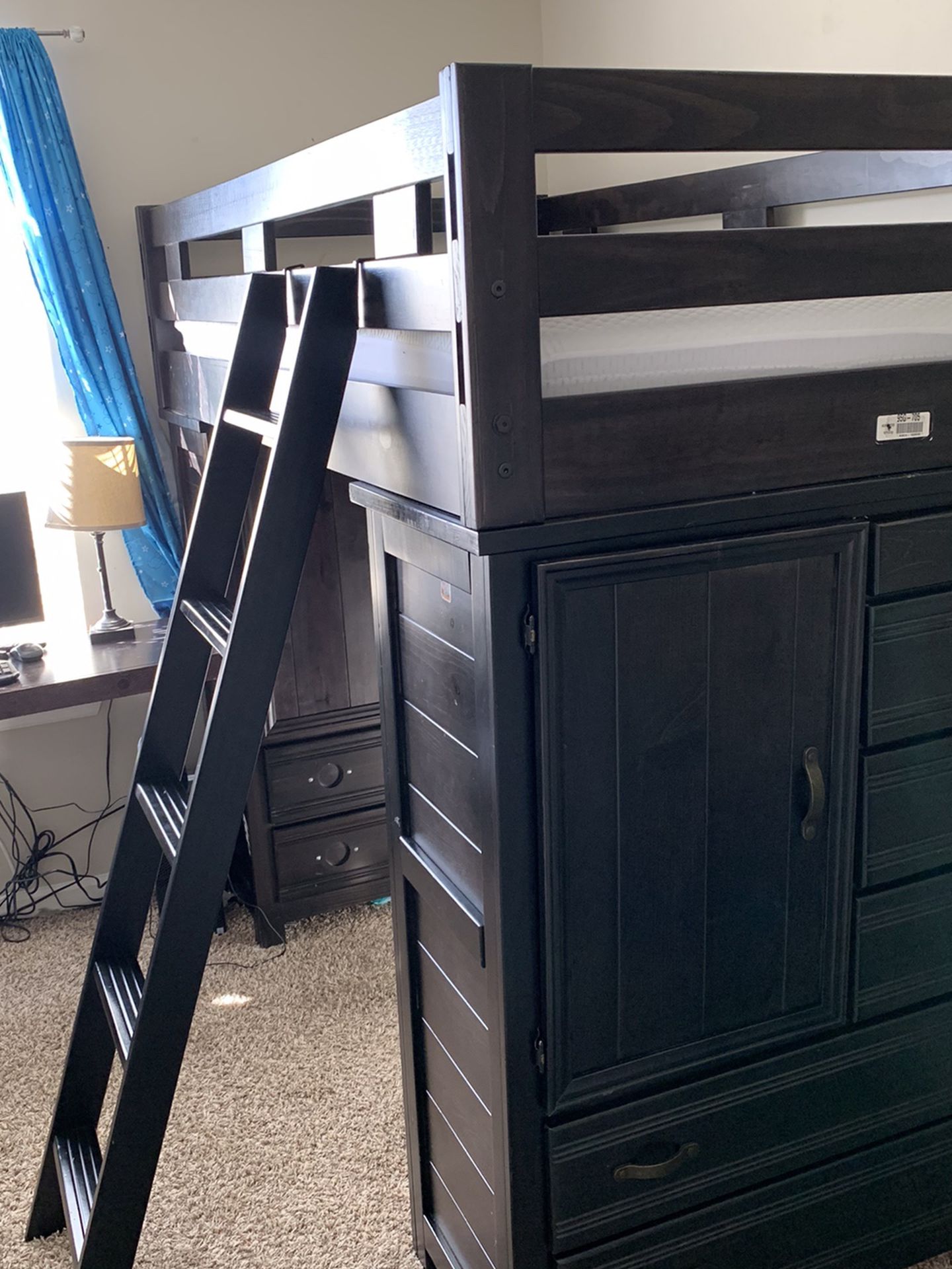 Double Chest Bunk Bed w/ Ladder & Desk