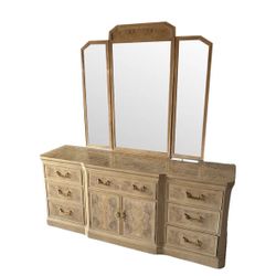 1990s Drexel Heritage Corinthian Collection - Dresser + Mirror Set