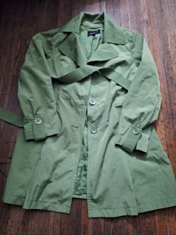 London Fog Light Green Trench Coat with Belt