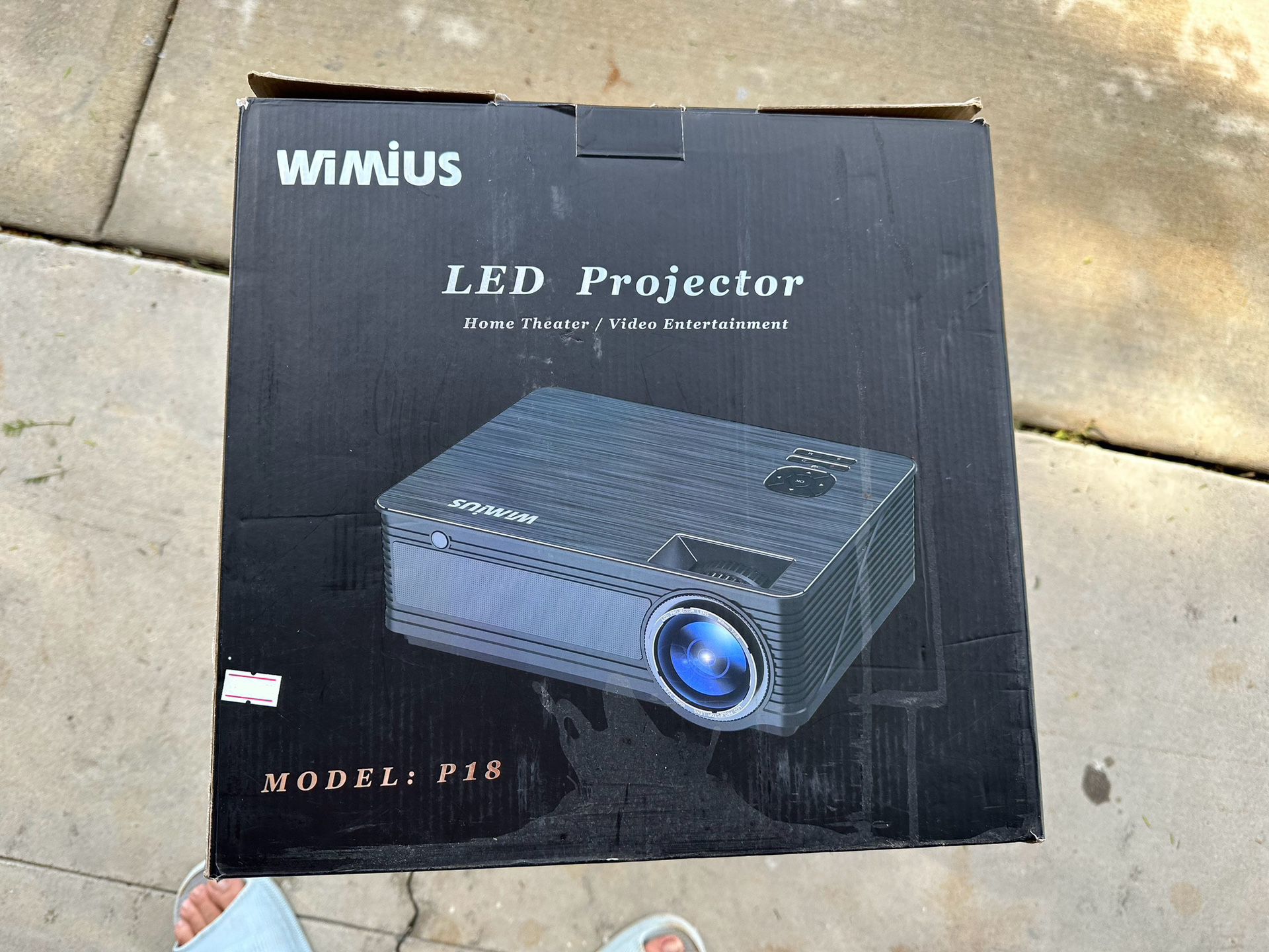 Projector, WiMiUS Upgraded P18 5500 Lumens Full HD LED Projector Support 1080P 200" Display 50,000H LED Works with Fire TV Stick Roku iPhone Laptop vi