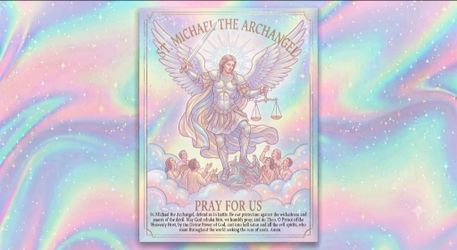 8.5x11 Saint Michael Pastel Cardstock Photo