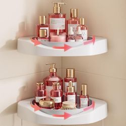2pk Lazy Susan Corner Shower Caddy
