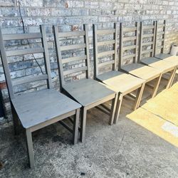 6 wooden dining chairs