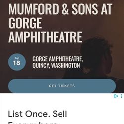Mumford and Sons Concert at the Gorge 7/18