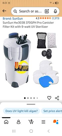 Sunsun HW-303B UV aquarium canister filter.