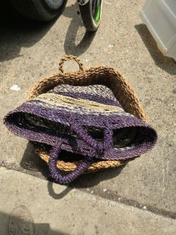 Woven straw bag and basket