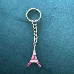 Pink and Silver Eiffel Tower Keychain
