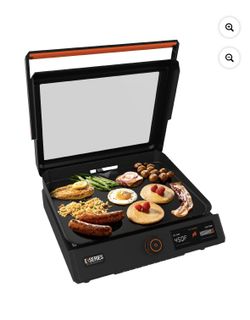 Blackstone E-Series 17" Electric Tabletop Griddle with Hood, Black