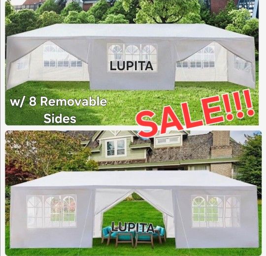 Canopy 🥳 Party Tent 10x30ft With 6 Windows and 2 Sidewalls with Zipper Large Gazebo,Carpa 