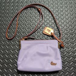 Dooney & Bourke Nylon Crossbody Bag Purse Lavender Purple 8.5" x 5.5"