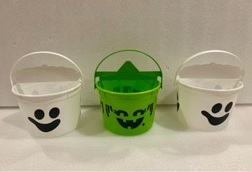 Halloween Trick-or-Treat Plastic Buckets Set of 3