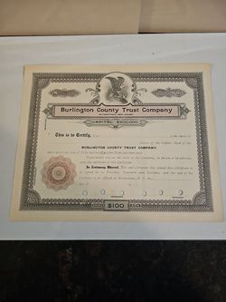Vintage Burlington County trust Company Share