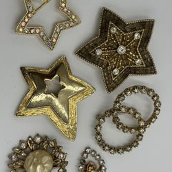 Vintage Brooch Lot • Star Circle 