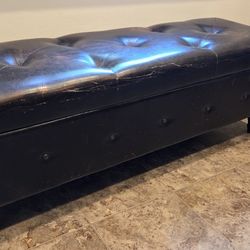 Black Tufted Storage Bench/Ottoman