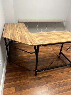 L-Shaped Wooden Desk