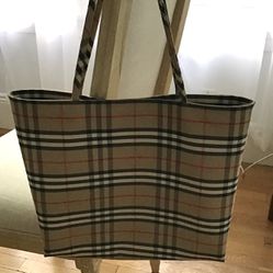 Burberry Haymarket Check Canvas Tote Bag