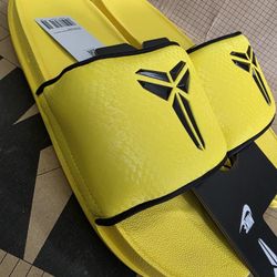 Nike Kobe Bryant Offcourt Slide Yellow Black 'Lightning'  Mens Size 12 And 13