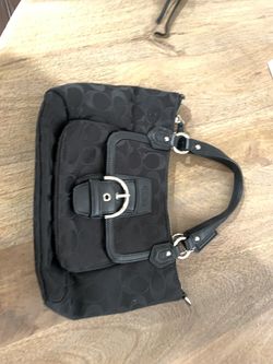 Small black coach purse 7x11