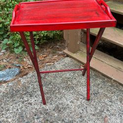 Red Handpainted Tray Rack