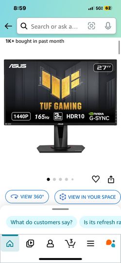 brand new gaming monitor 165hz 
