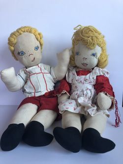 Precious Antique Handmade Cloth Dolls